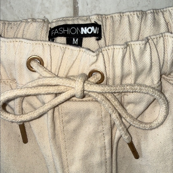 Fashion Nova Cream Distressed Joggers - Picture 2 of 10